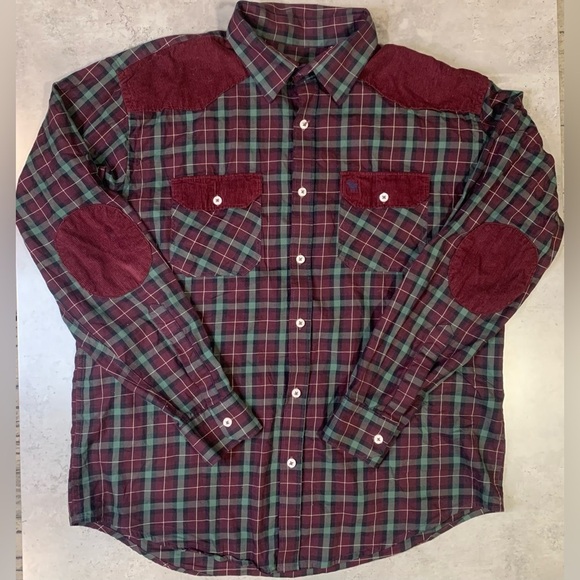 Abercrombie & Fitch Western Style Plaid & Corduroy Button Up Shirt, Size XXL - Picture 7 of 7